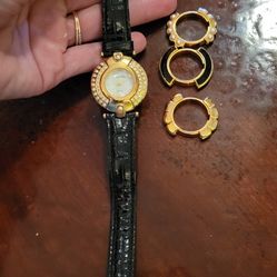 Joan Rivers Classic Cocktail Watch W 4 Interchangeable Bezzle 