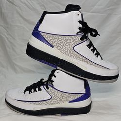 Jordan Air Jordan 2 Retro Concord 2014 White Purple 385475-153 Men's Sneaker, size 9M