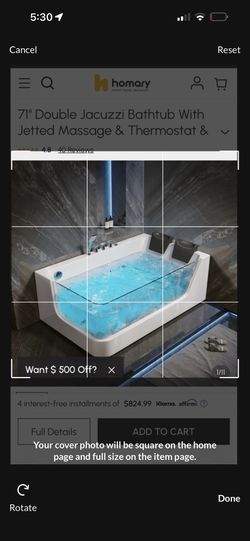 71” Two-Person Jacuzzi Tub – LED + Stereo – Parker
