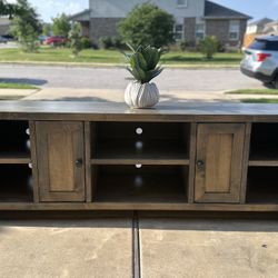 Beautiful Natural Solid Wood TV Stand for Tv’s up to 80”inches - Brown/Gray