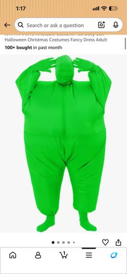 Green blow up costume