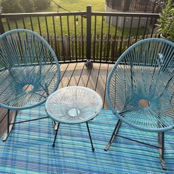 Outdoor / Indoor Rocking chairs With Table 