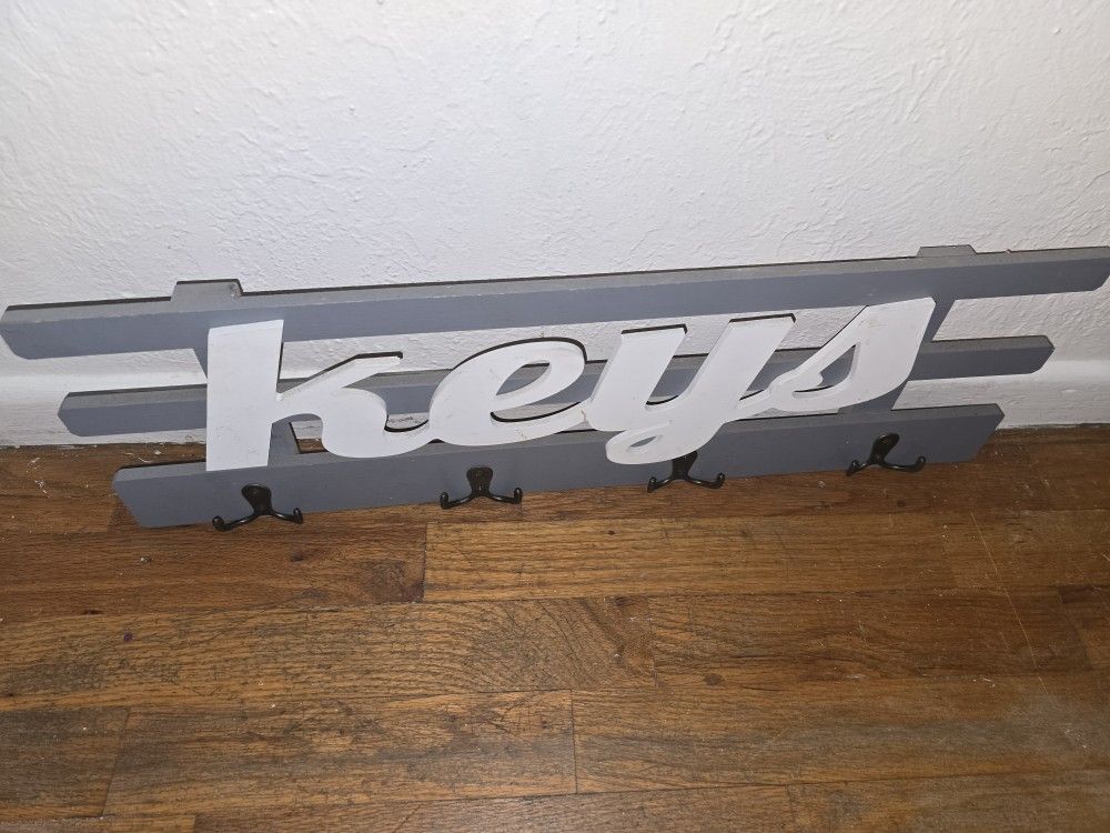 Keys Sign With Hooks