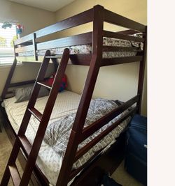 Ashley Dark Wood Twin Bunk Bed Frame