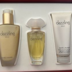 Estée Lauder Dazzling Gold Gift set  1.7 FL. oz 50ml with Lotion and Bath and Shower Gel 