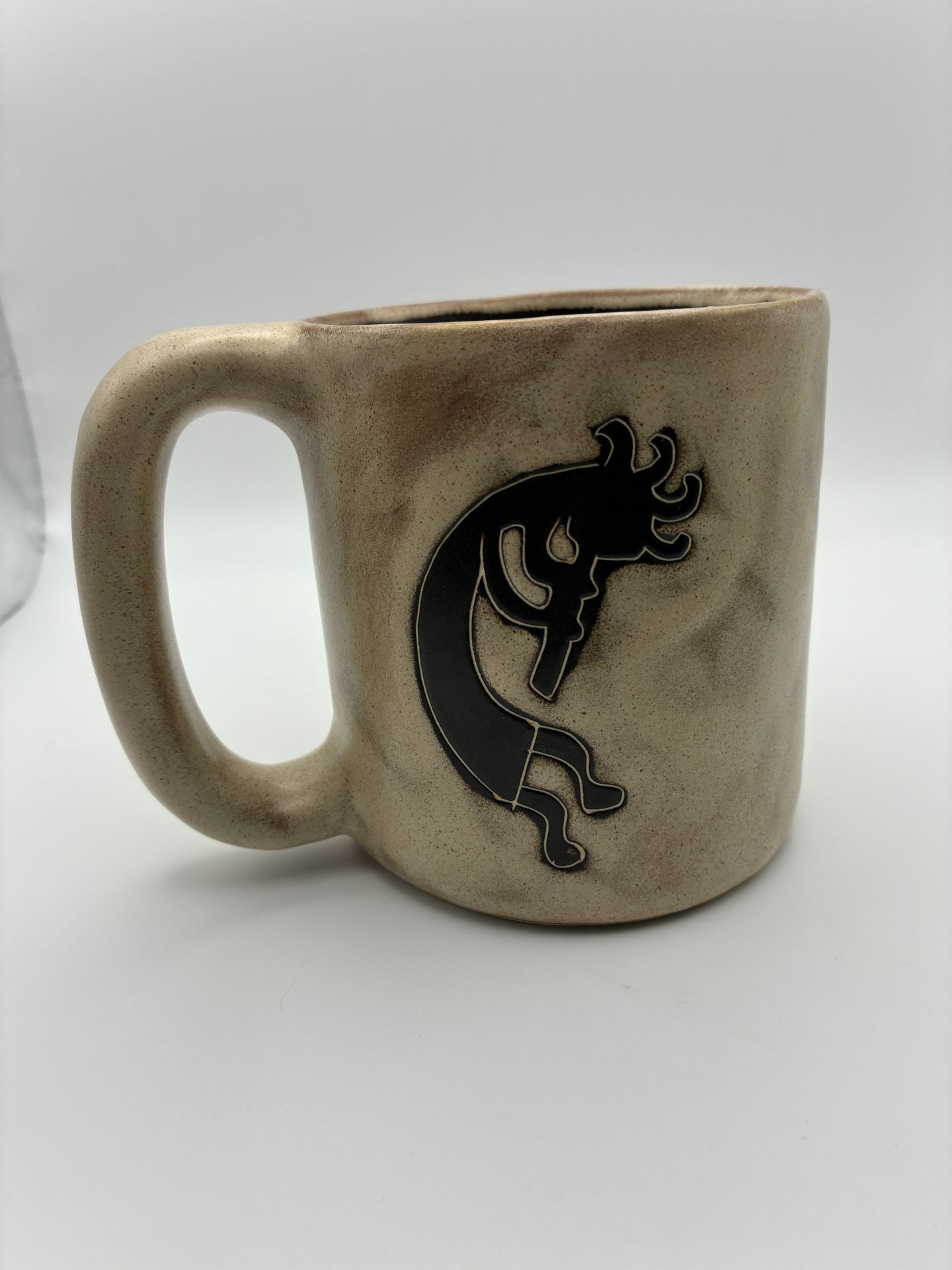 Mara Mexican Pottery Coffee Mug Kokopelli Flute Player Signed 16 oz Stoneware