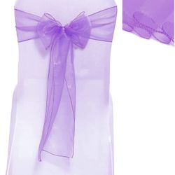 Lavender Organza Sashes 28 Pcs