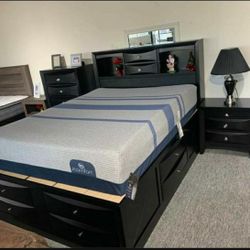 Emily Black Storage Platform Bedroom Set 2139