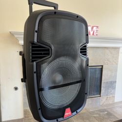 Rechargeable Music player - 15” Woofer  MICROPHONE & CHARGER INCLUDED ! Bluetooth - Fm Radio - Rechargeable  USB PORT - SD MEMORY SLOT - Portable  Com