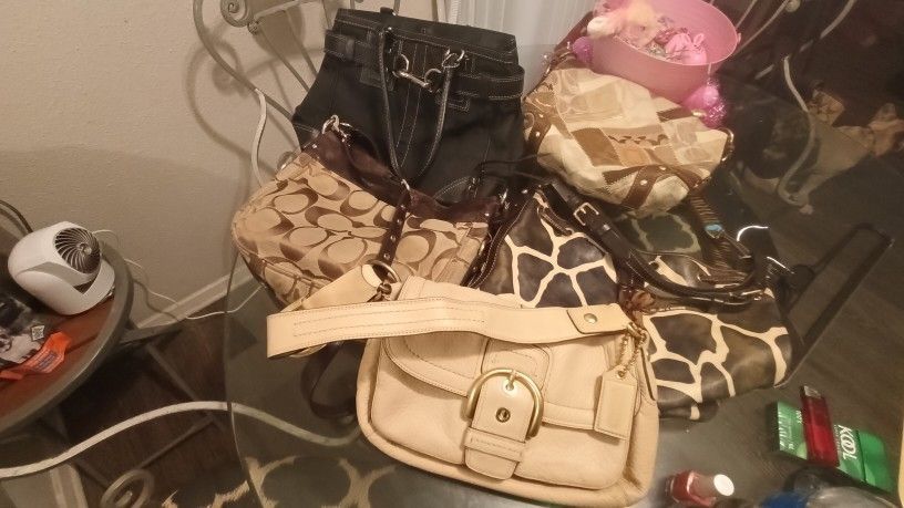 Purses Blk Coach Tan N Brown Coach Left All Others Are Sold