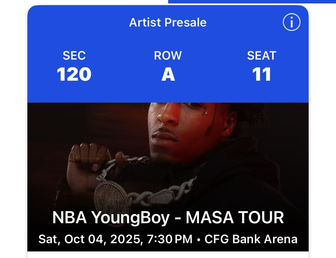 Youngboy Never Broke Again Concert Ticket 