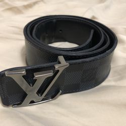 Louis Belt Size 30 Navy Blue Damier Checker Board Style