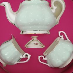 Vintage Royal Albert "Polka Rose" Fine Bone China Tea Set