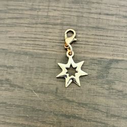 Cut Out Starburst Star Charm W Clasp For Charm Bracelet Crafting Jewelry Making