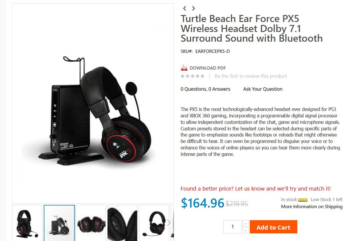 TURTLE BEACH HEADSET - Ear Force PX5

