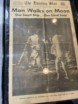 Walk On Moon Newspaper Original 