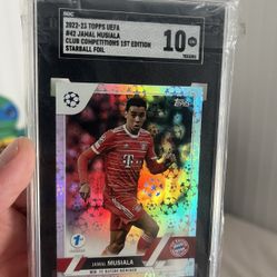 2022-23 Topps Uefa Jamal Musiala Club Competitions 1st Edition Starball Foil SGC GEM MINT 10 