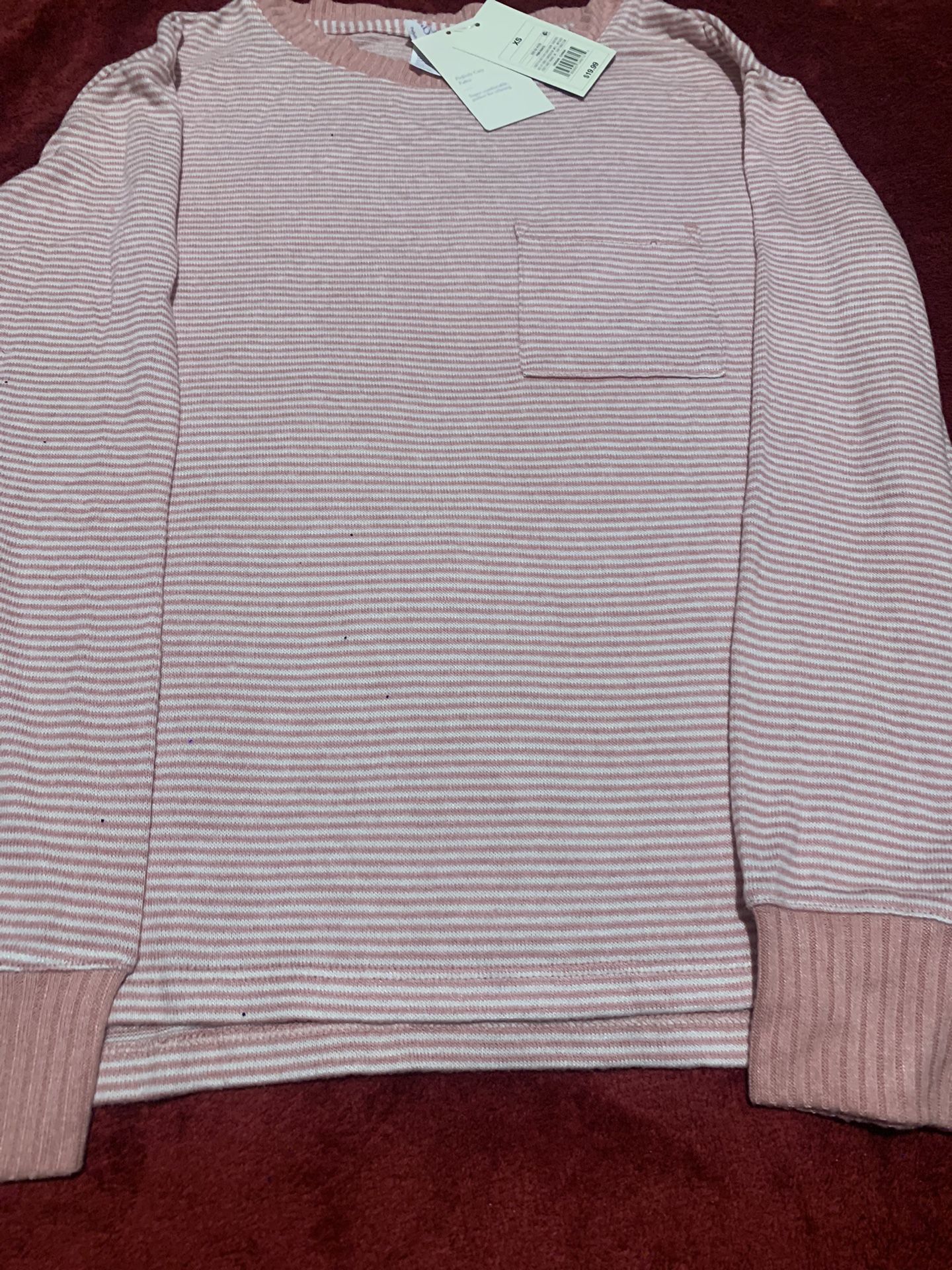 Women's Perfectly Cozy Striped Lounge Sweatshirt - Stars Above Rose Red 