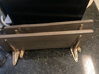 Wooden Shelves With brass Brackets