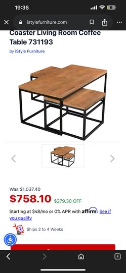 COASTER, COFFEE TABLE