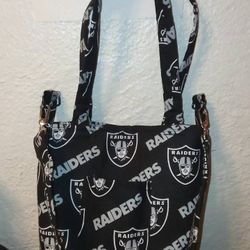 Hand Made Raiders Tote Bag ( Comes With Crossbody Strap Attachment)