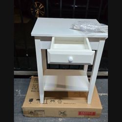 Night stand with drawer and charger