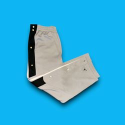 Vintage air Jordan button snap warm up wide leg track pants grey mens medium 