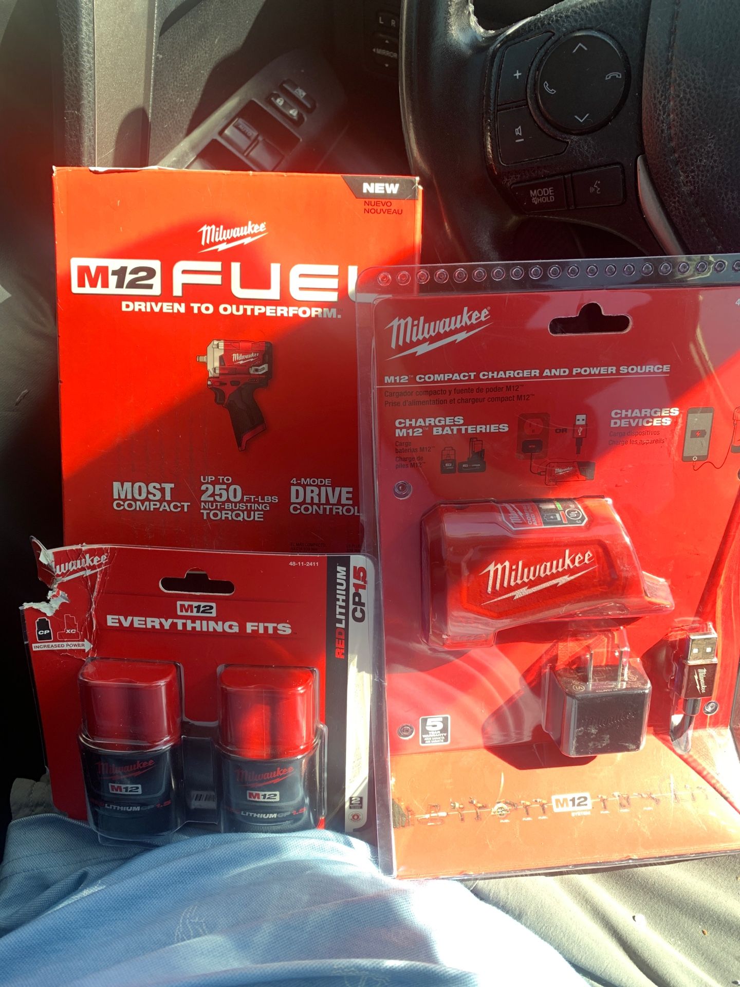 M12 FUEL Milwaukee 3/8” Stubby Impact Wrench | With 2 Batteries and Charger Included | Retail Price:$260 | ALL NEW IN BOX |