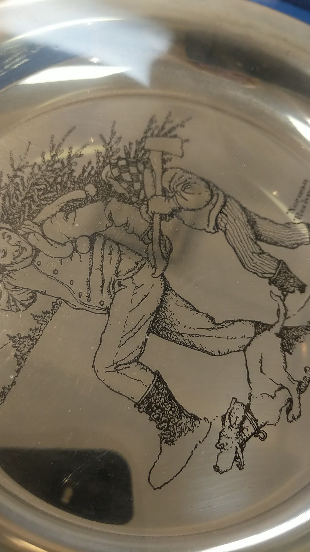 STERLING SILVER PLATE NORMAN ROCKWELL BRINGING HOME THE TREE