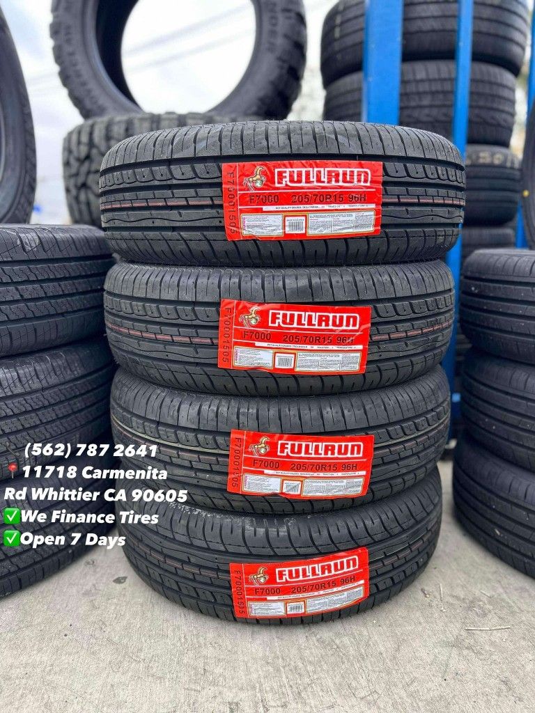 205/70R15 Fullrun New Set of Tires Installed and Balanced Set de Llantas Nuevas Instaladas y Balanceadas