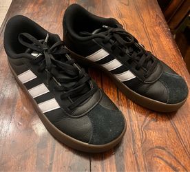 ADIDAS VL COURT 3.0 sneaker black tennis shoes kids boys size 3.5