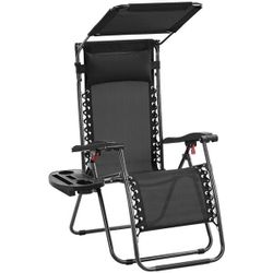 26 8inch outdoor zero gravity chair patio lounge champing chair with sunshade foldable reclining longe chair with cup holder