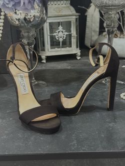 Jimmy Choo Black Ankle Strap Sandals – Size 37.5