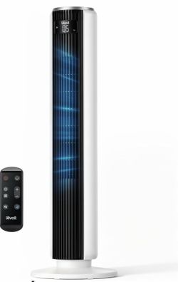 LEVOIT Tower Fan for Bedroom, 90° Oscillating Standing Fan with 28dB Quiet for Sleep, 25ft/s Velocity, 12H Timer, 5 Speeds 4 Modes, Remoter, Bladeless