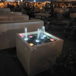 Concrete Large Square Planter or Water Fountain / Cement Backyard Patio Pots Garden Planters / Outdoor Fountains
