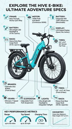 Hive Fat Tire Step-Through Electric Bike