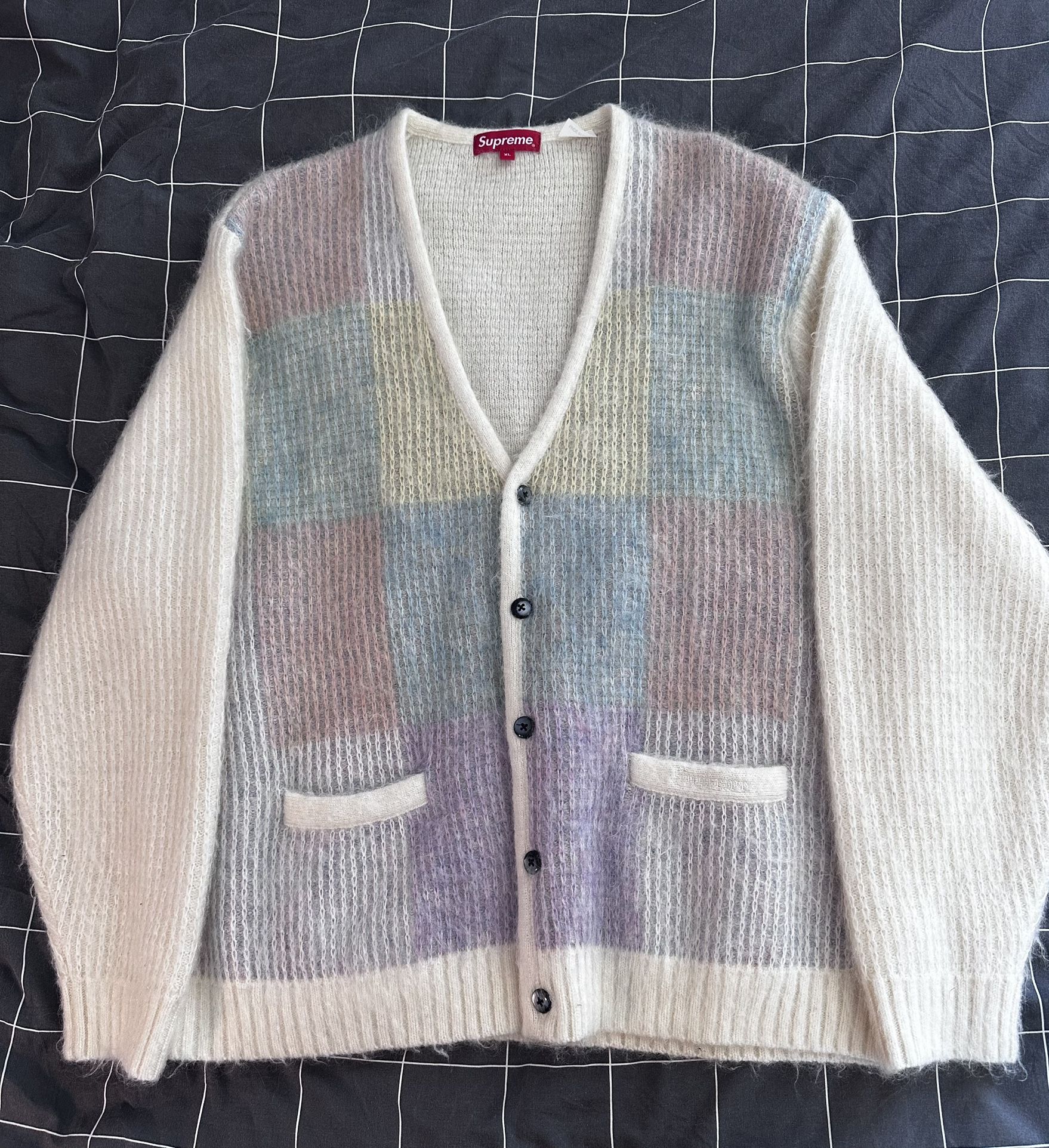 Supreme Brushed Grid Cardigan