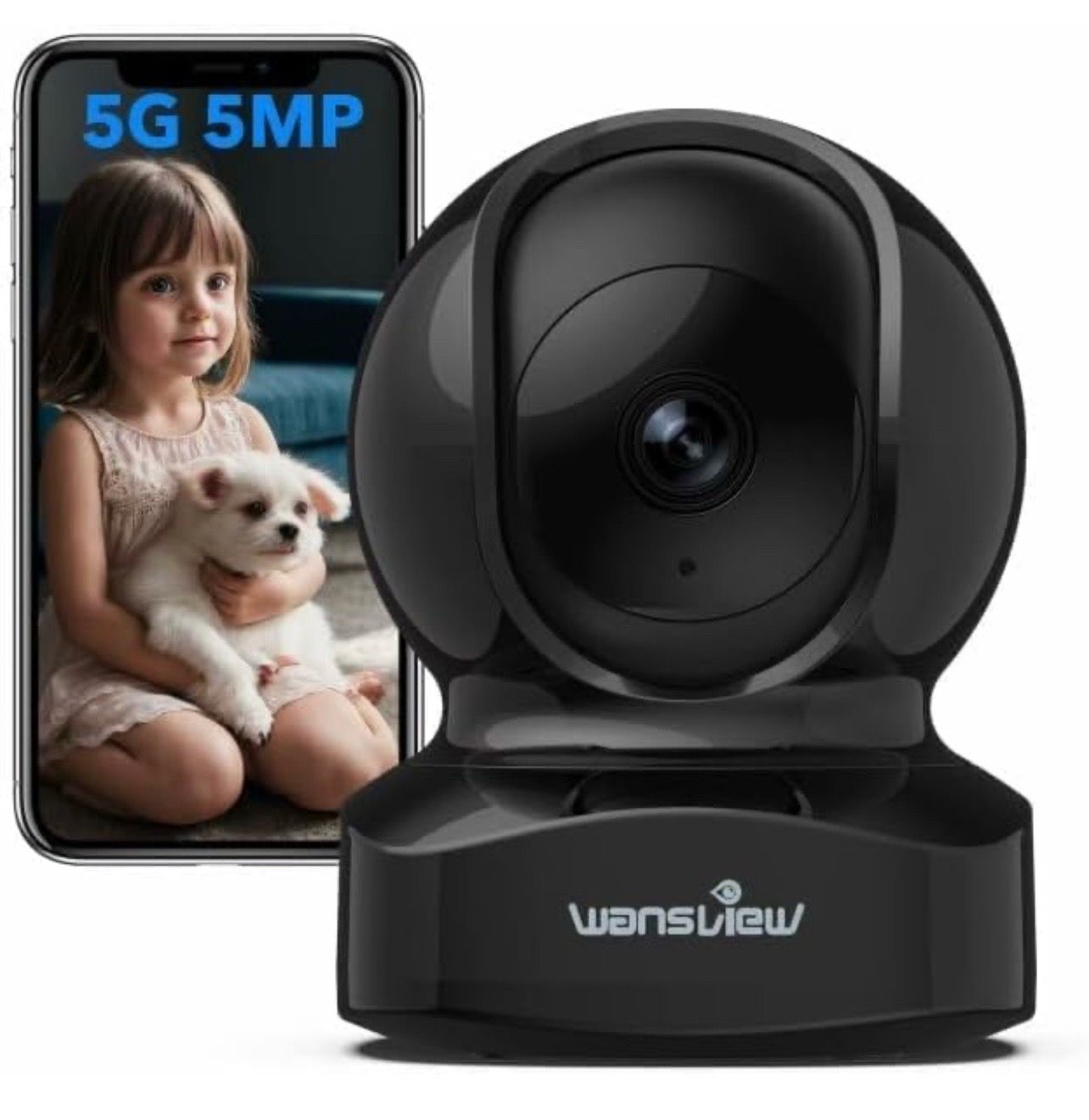 Security Camera, IP Camera, WiFi Home Indoor Camera for Baby/Pet/Nanny, 2 Way Audio Night Vision, Compatible with Alexa, with TF Card Slot and Cloud,