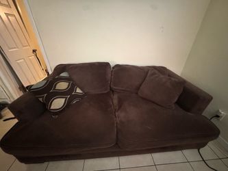 4-Piece Brown Microfiber Living Room Set / Sectional Couch