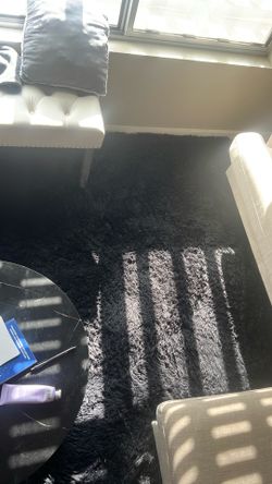 Medium sized black rug