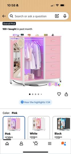 Pink Dresser With Wardrobe