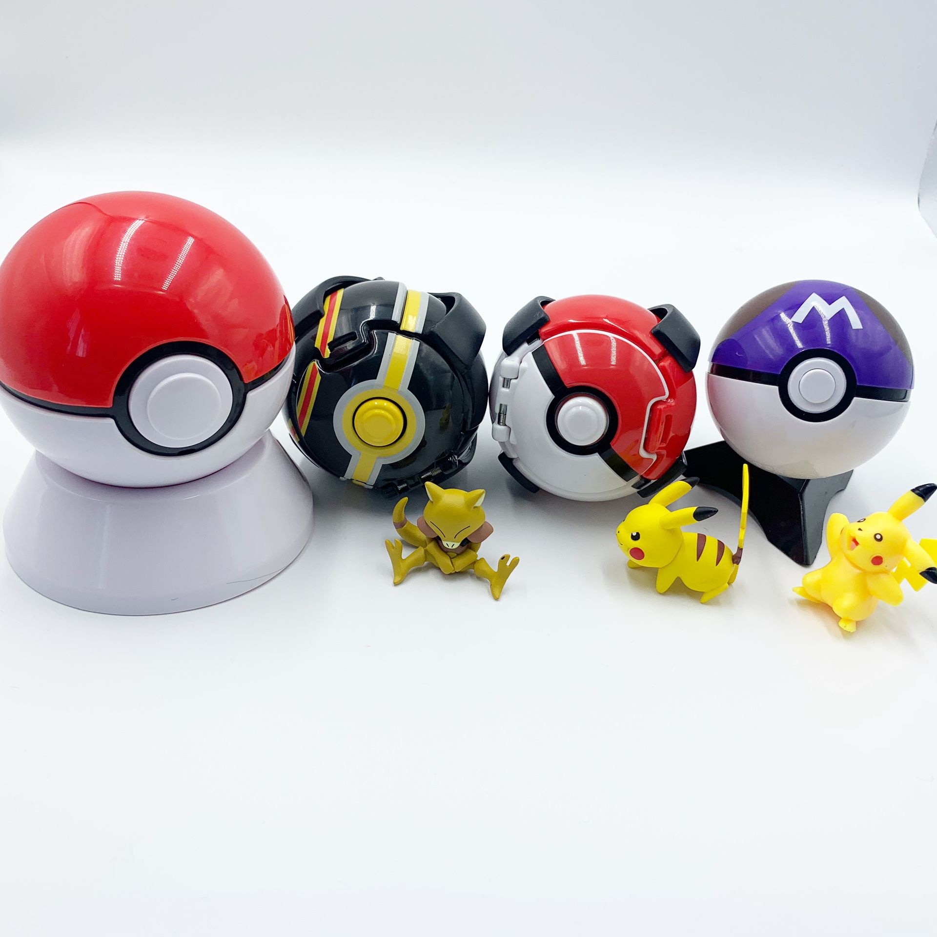 4 LOT Pokemon Trainer Toy KANTO Bounce Balls Action figures