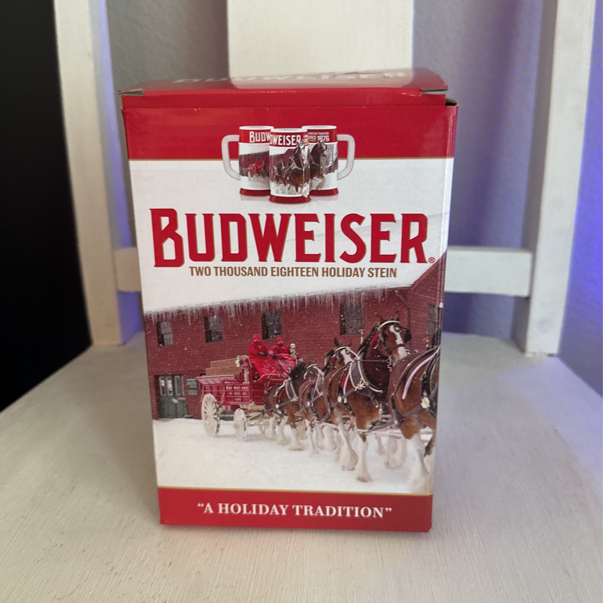 2018 Budweiser A Holiday Tradition Holiday Stein
