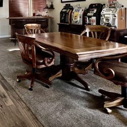 Darafeev Convertible Poker & Dining Table & 4 Swivel Tilt Chairs