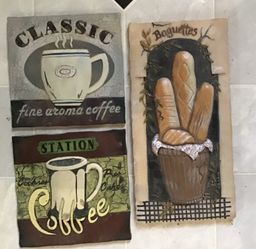 Kitchen  Wall  Plaques -Three Separate Pieces
