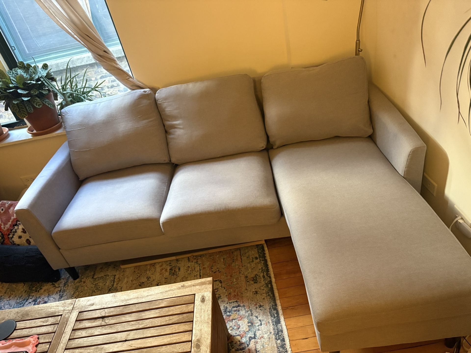 Grey Sectional With Reversible Chaise