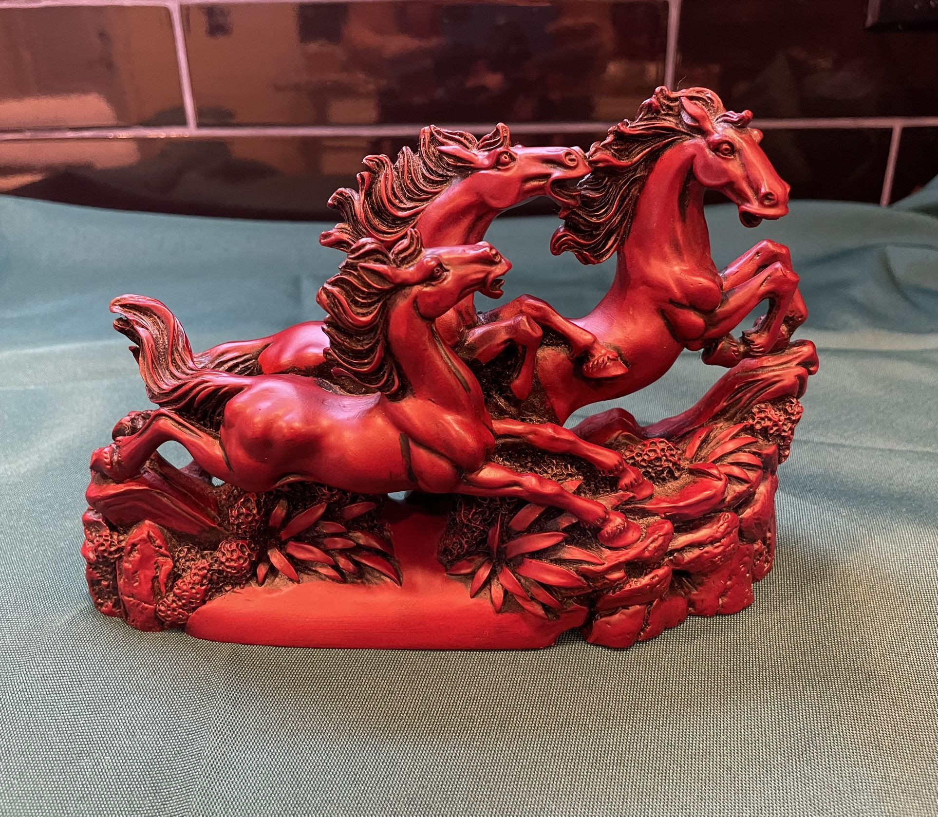 Vintage 3 Wild Horses Galloping