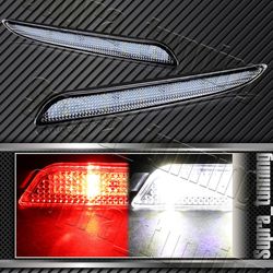 For 2010-2013 Mazda 3 Clear Lens Red LED Rear Bumper Reflector Brake Light Lamps -(4-LY015-2