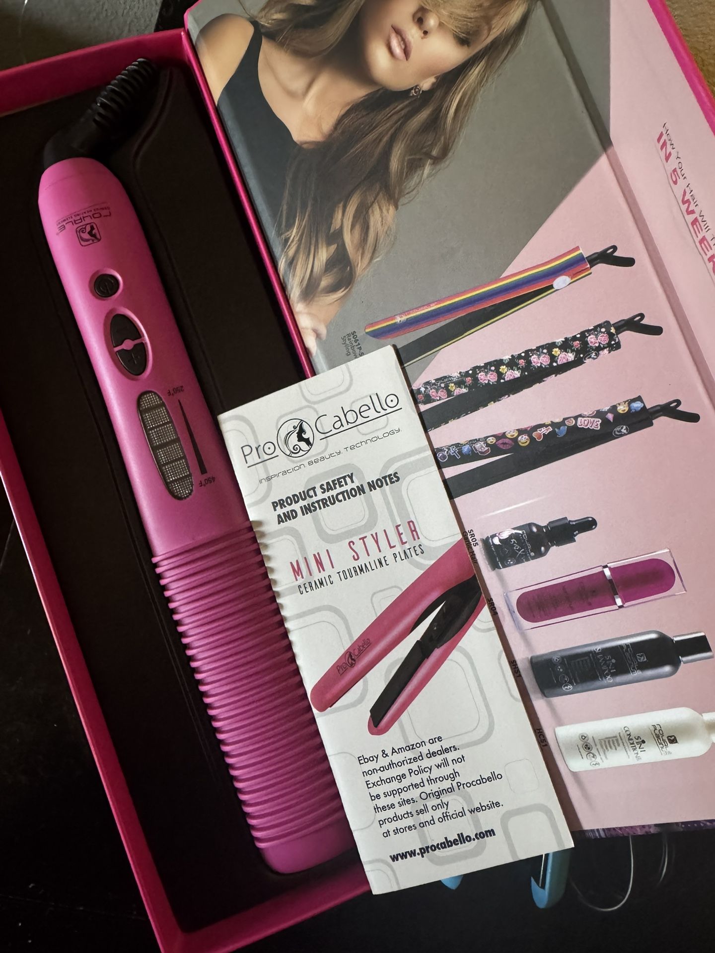 Ceramic Hair Brush And mini straighteners Iron