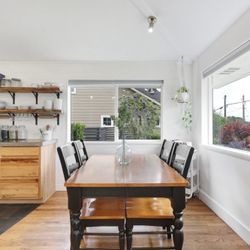 Solid wood, dining table and chairs